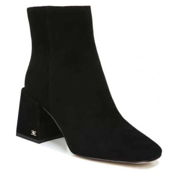 SAM EDELMAN DARUBY BOOTIE IN BLACK SUEDE - Picture 1 of 14